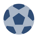 Een blauw voetbalpictogram, dat staat voor ons Sportwidget-systeem/tool